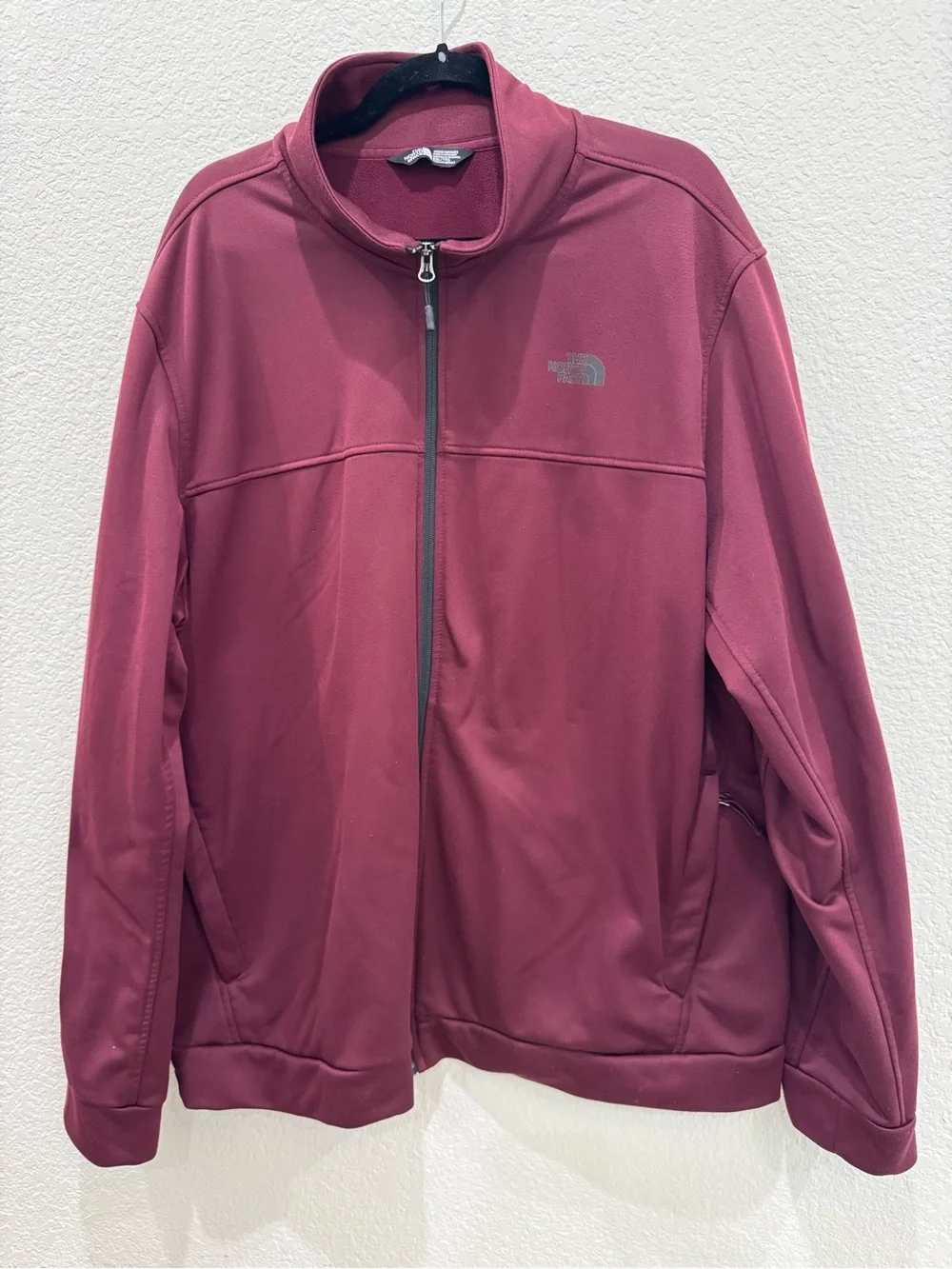 The North Face Mens XXL 2XL Burgundy Full Zip Fleece Jacket Hiking Outdoor